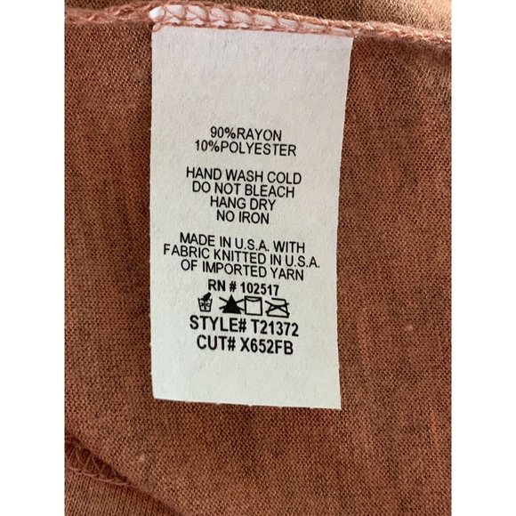 NWT Soprano Womens Sz MEDIUM Heathered Rusty Orange Scoop Neck Pullover USA MADE - Picture 10 of 10